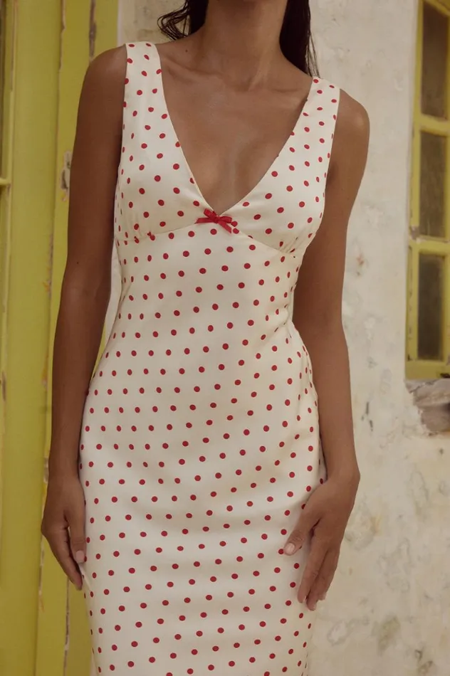 Women Midi Dresses Runaway The Label LIVI MIDI DRESS Whitered