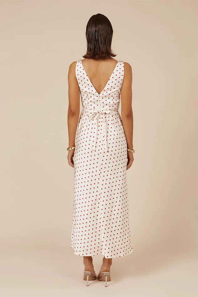Women Midi Dresses Runaway The Label LIVI MIDI DRESS Whitered