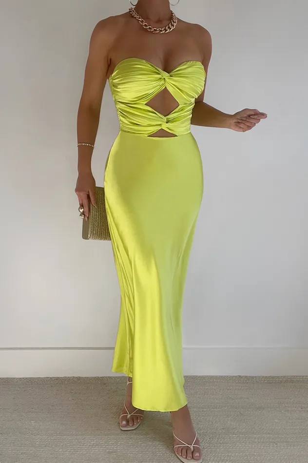Women Midi Dresses Runaway The Label MICH SLIP DRESS Citrus
