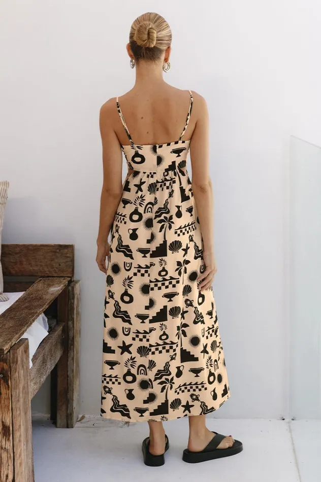 Women Midi Dresses Runaway The Label NAMMOS MIDI DRESS Sandblack