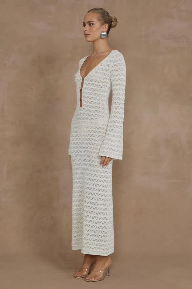 Women Midi Dresses Runaway The Label NYA MIDI DRESS Ivory