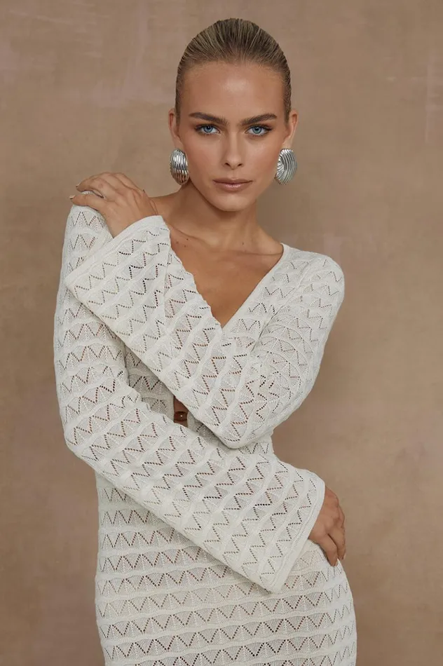 Women Midi Dresses Runaway The Label NYA MIDI DRESS Ivory