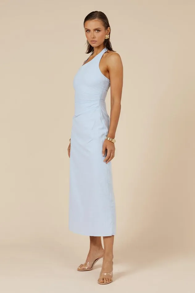 Women Midi Dresses Runaway The Label SAPHIRA LONG MIDI DRESS Ice Blue