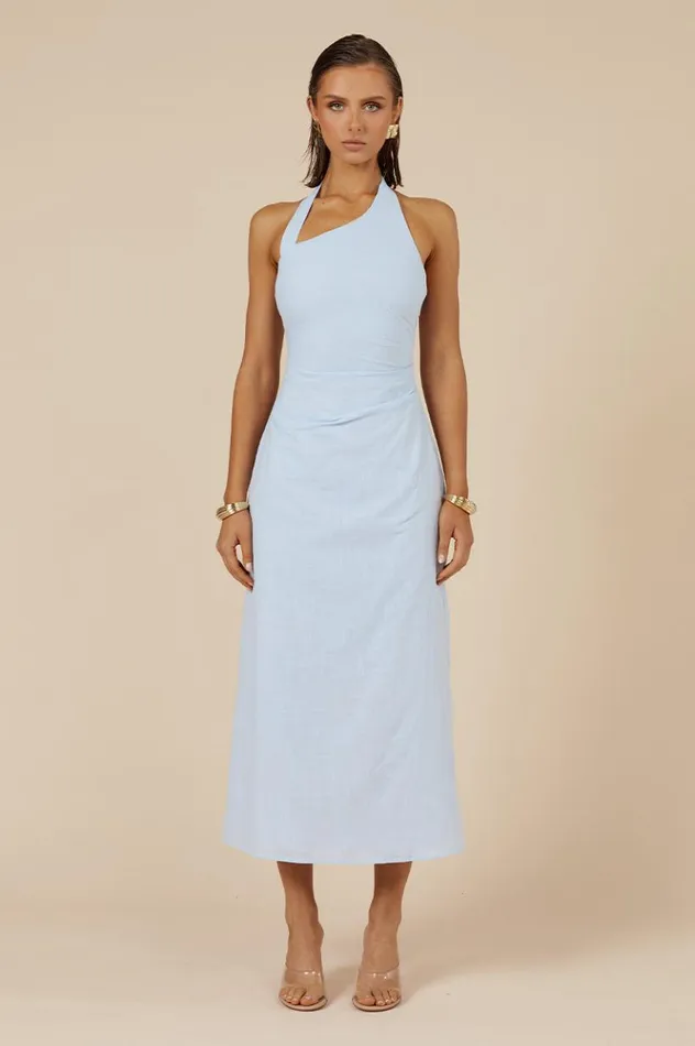 Women Midi Dresses Runaway The Label SAPHIRA LONG MIDI DRESS Ice Blue