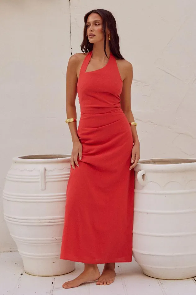 Women Midi Dresses Runaway The Label SAPHIRA LONG MIDI DRESS Jaffa