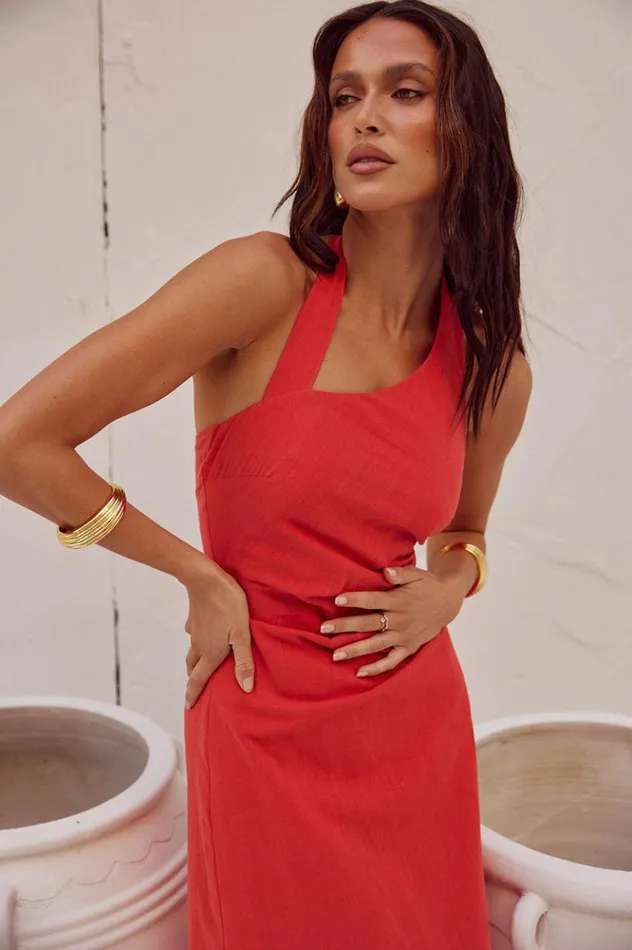 Women Midi Dresses Runaway The Label SAPHIRA LONG MIDI DRESS Jaffa