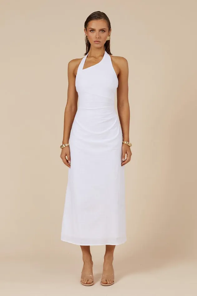 Women Midi Dresses Runaway The Label SAPHIRA LONG MIDI DRESS White