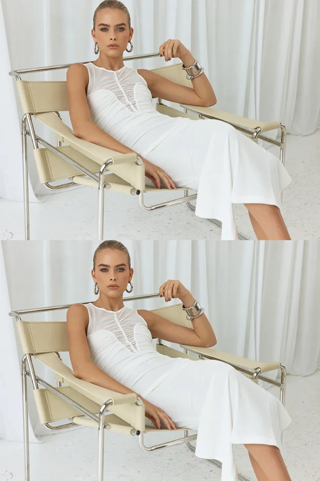 Women Midi Dresses Runaway The Label WINX MIDI DRESS White