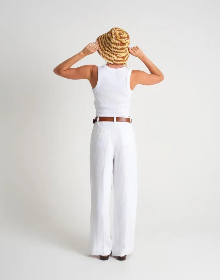 Women MINGA Crocheted Striped Bucket Hat Orange Multi Madewell Hats