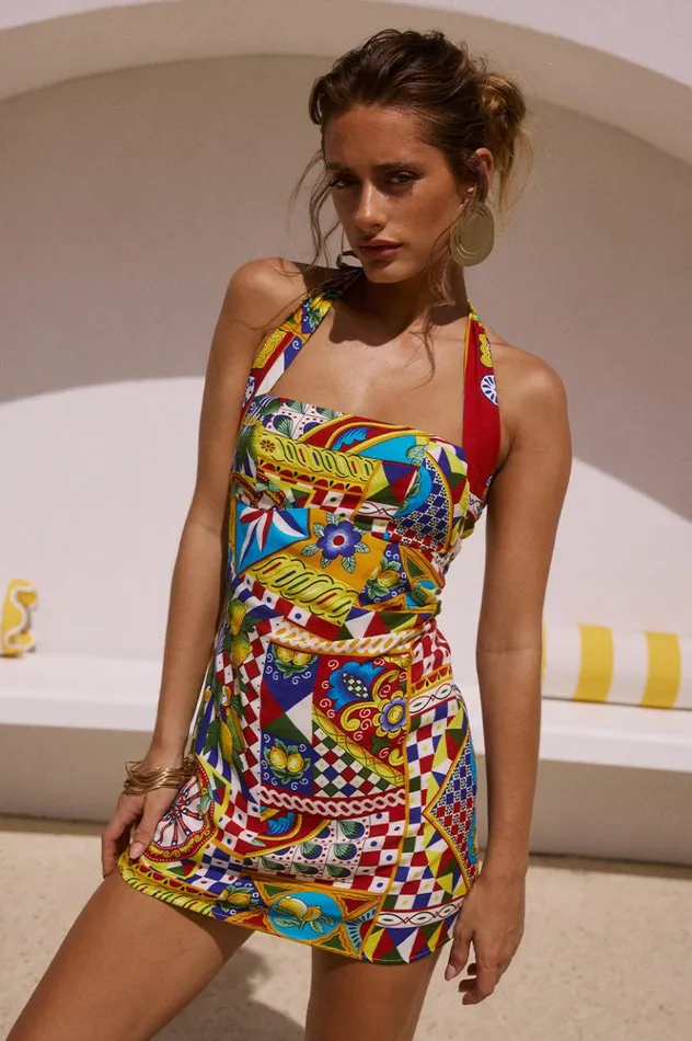 Women Mini Dresses Runaway The Label AERA MINI DRESS Phaedra Print