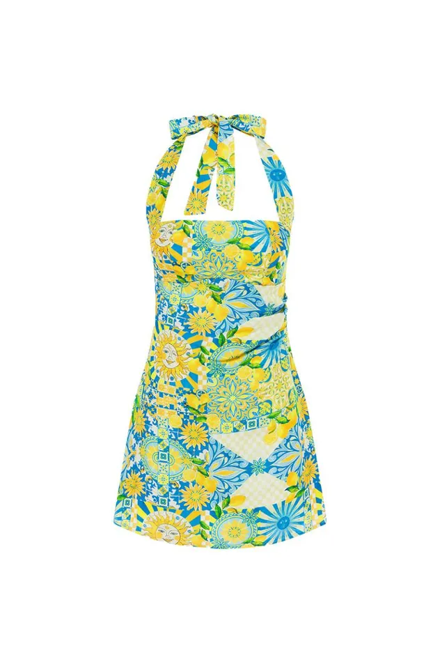 Women Mini Dresses Runaway The Label ANACAPRI MINI DRESS Anacapri Lemon