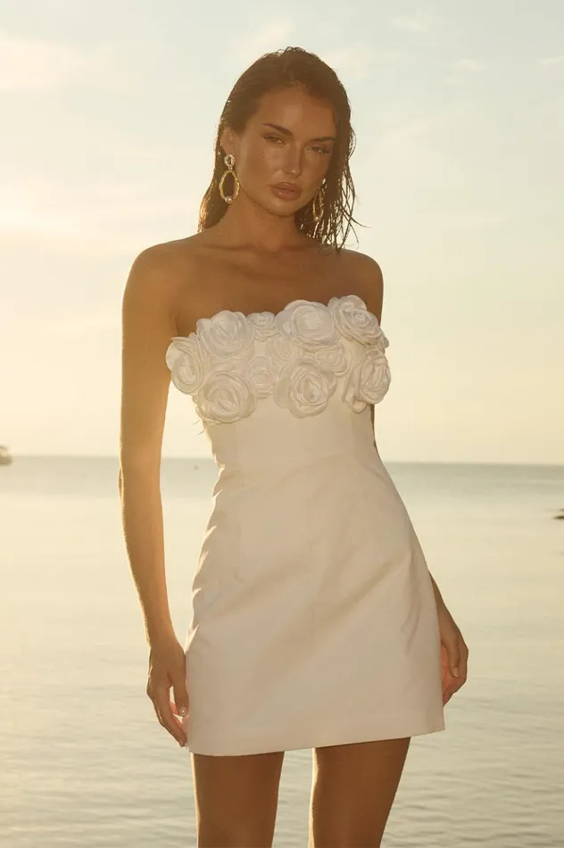 Women Mini Dresses Runaway The Label AVERIE MINI DRESS Ivory