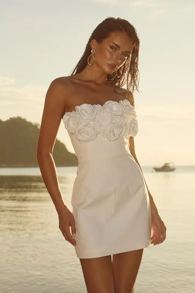 Women Mini Dresses Runaway The Label AVERIE MINI DRESS Ivory