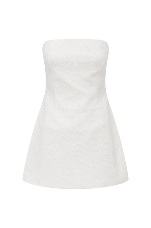 Women Mini Dresses Runaway The Label CARLETI MINI DRESS Ivory