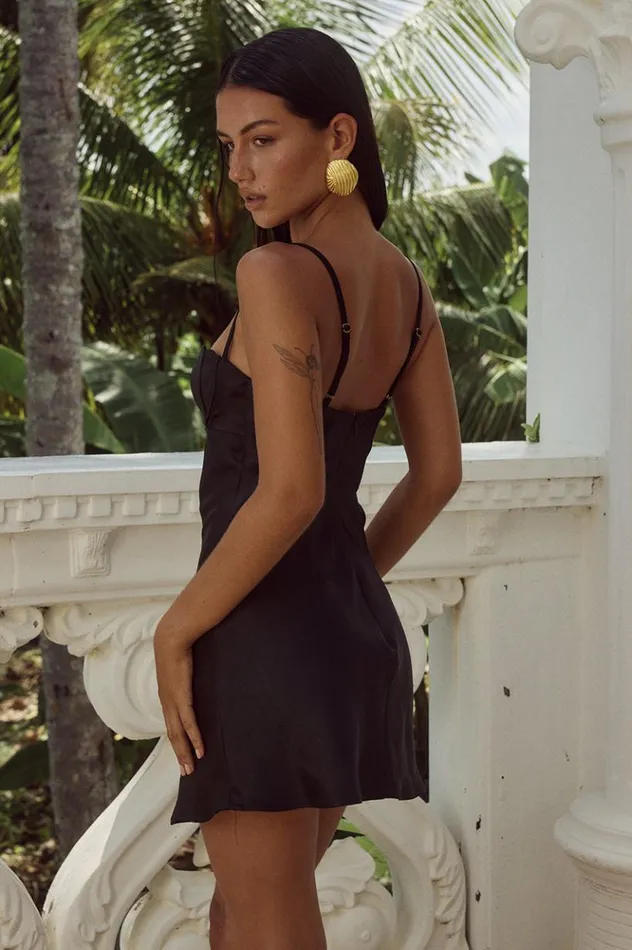 Women Mini Dresses Runaway The Label CHERISH MINI DRESS Black
