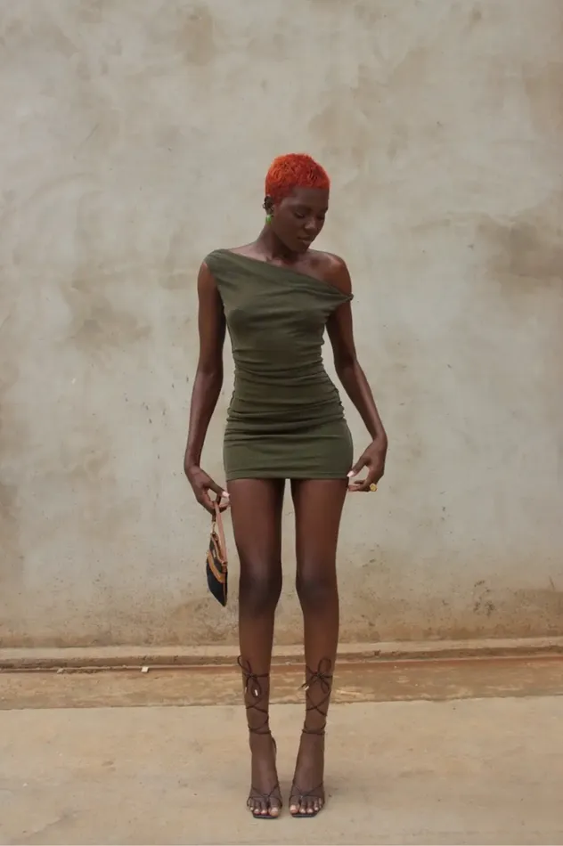 Women Mini Dresses Runaway The Label CHYNA DRESS Olive Women Mini Dresses Runaway The Label CHYNA DRESS Olive