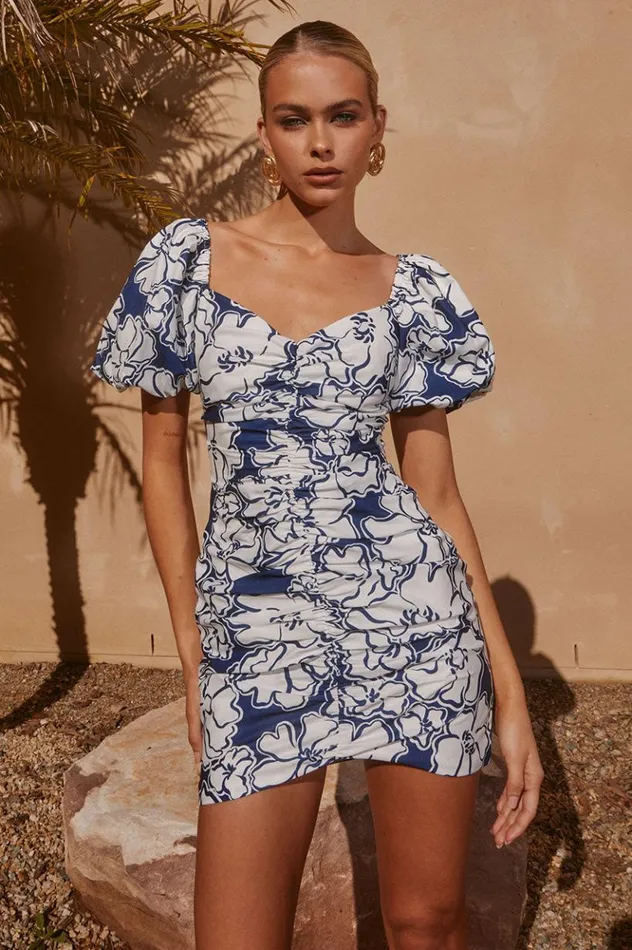 Women Mini Dresses Runaway The Label KELANI MINI DRESS Navy Floral