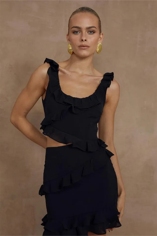 Women Mini Dresses Runaway The Label LEYLA MINI DRESS Black