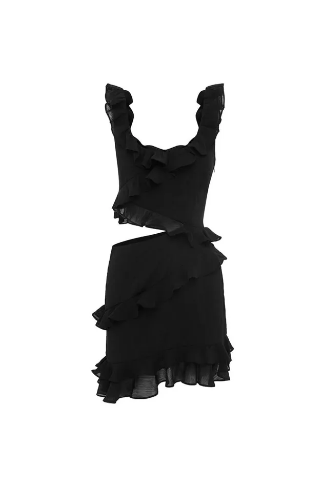 Women Mini Dresses Runaway The Label LEYLA MINI DRESS Black