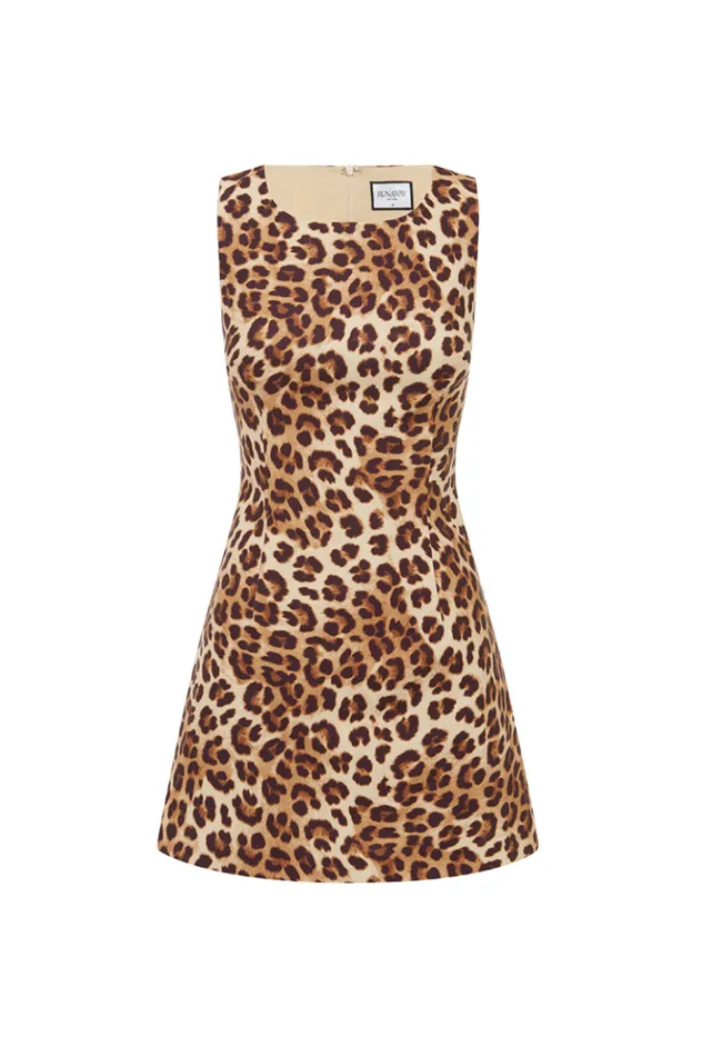 Women Mini Dresses Runaway The Label LONDON MINI DRESS Leopard