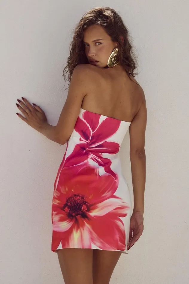 Women Mini Dresses Runaway The Label PRIMROSE MINI DRESS Tropical Flower