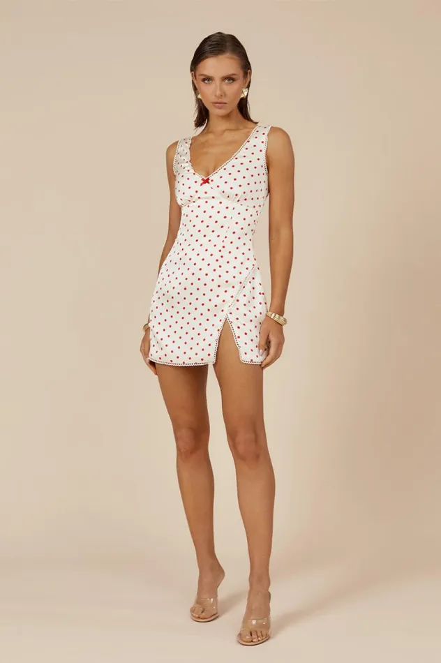 Women Mini Dresses Runaway The Label TERESA MINI DRESS White Dot