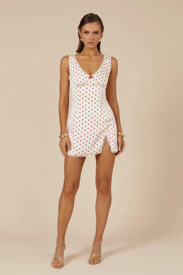 Women Mini Dresses Runaway The Label TERESA MINI DRESS White Dot