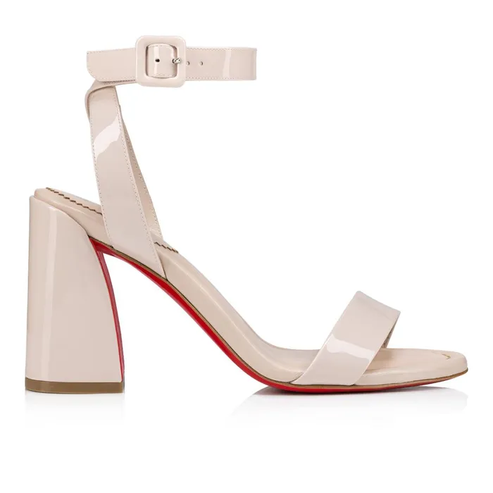 Women Miss Sabina 85 Mm Sandals 8211 Patent Calf Leather 8211 Leche Leche Christian Louboutin Sandals and Slides