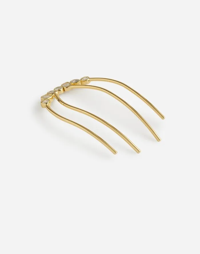 Women MixedCut Crystal Cluster FourProng French Hair Pin Pale Gold Madewell Hair Accessories Women MixedCut Crystal Cluster FourProng French Hair Pin Pale Gold Madewell Hair Accessories