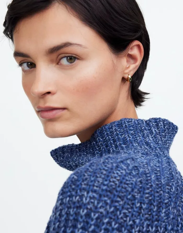 Women Molten Gem Small Hoop Earrings Pale Gold Madewell Jewelry