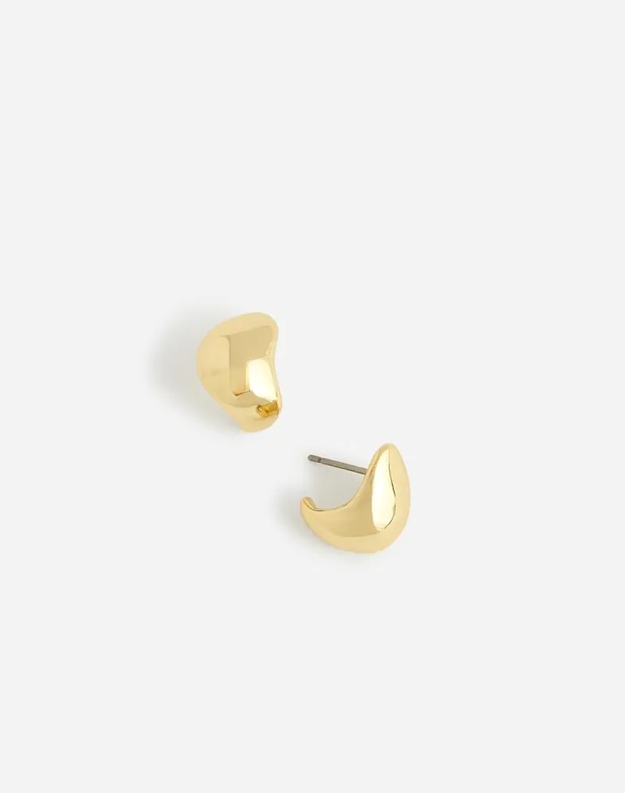 Women Molten Huggie Hoop Earrings Pale Gold Madewell Jewelry