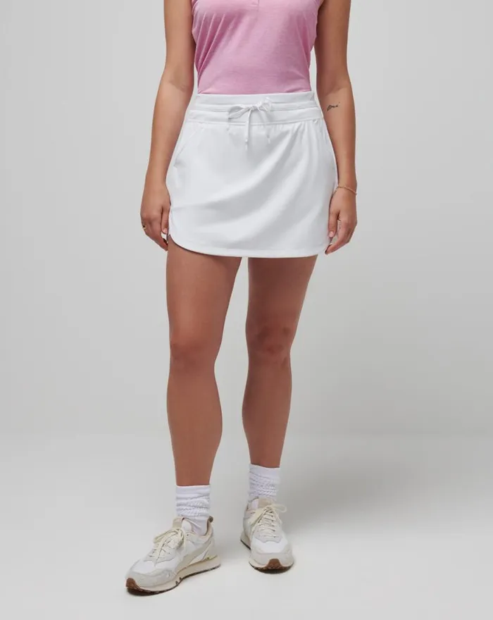 Women MOVEKNIT TIE SKORT White TravisMathew Skorts and Skirts