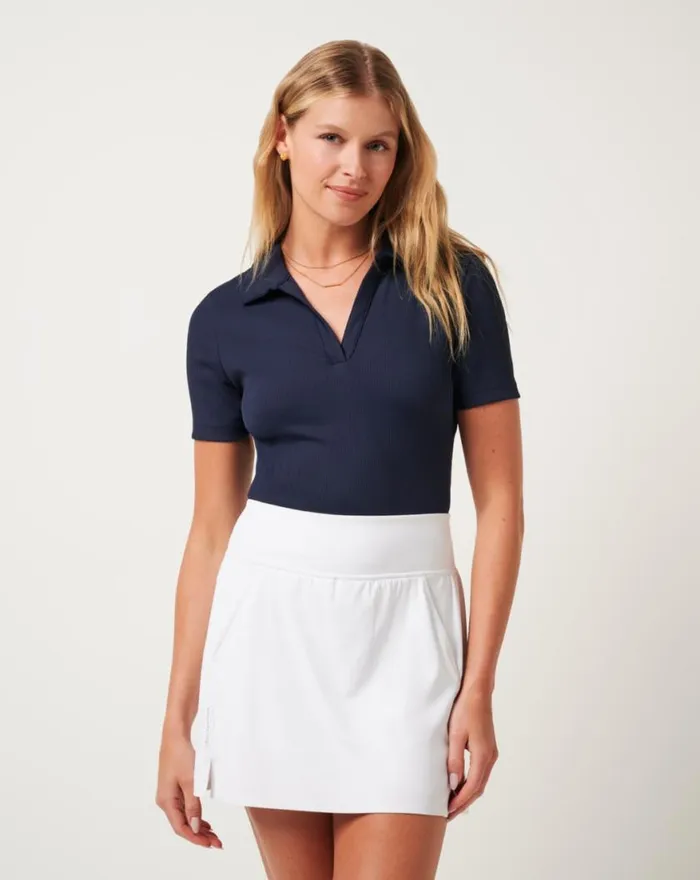 Women MOVEKNIT VNECK POLO Navy Blazer TravisMathew Polos