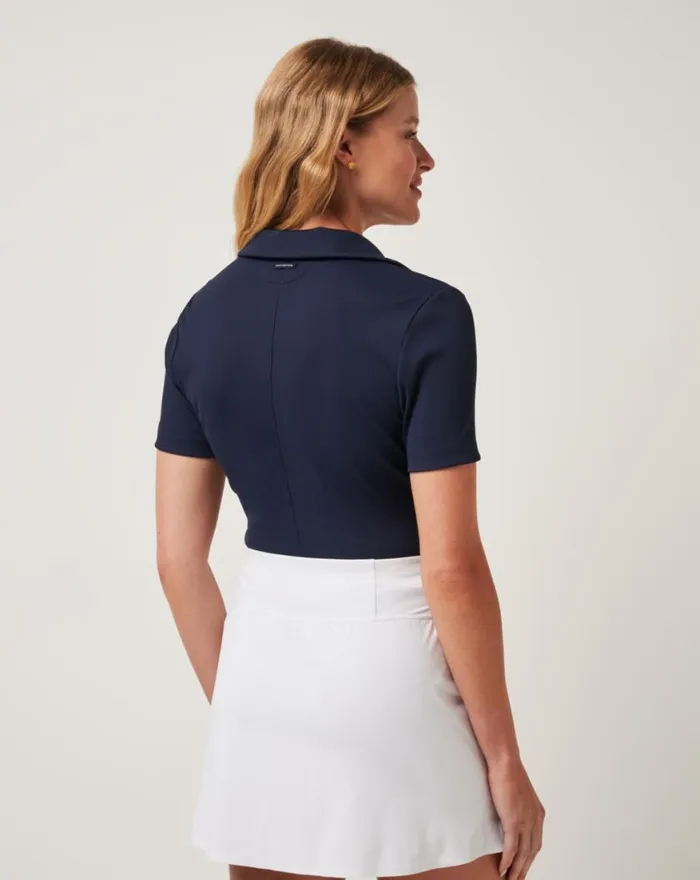 Women MOVEKNIT VNECK POLO Navy Blazer TravisMathew Polos