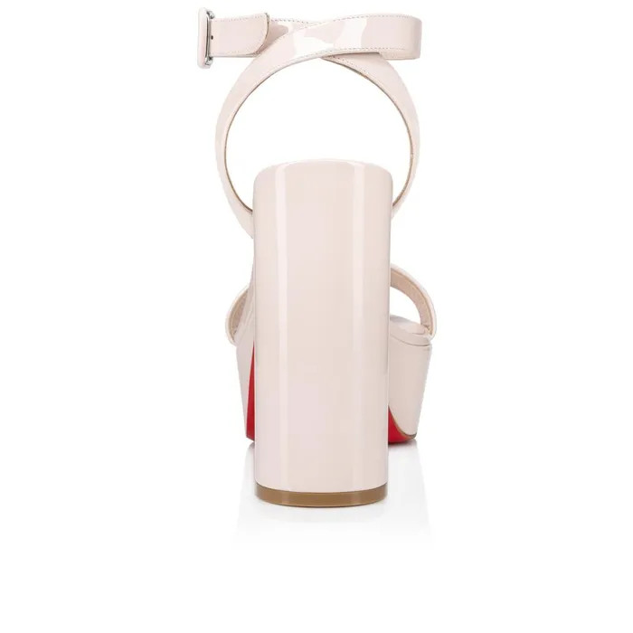 Women Movida Sabina 130 Mm Sandals 8211 Patent Calf Leather 8211 Leche Beige Christian Louboutin Platforms