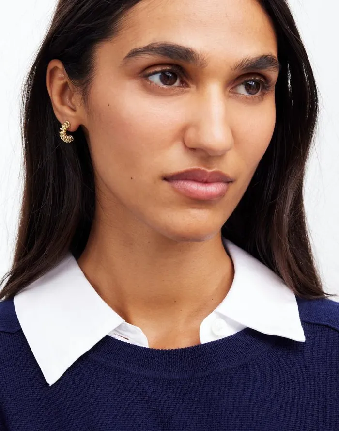 Women MultiRing Statement Stud Earrings Pale Gold Madewell Jewelry