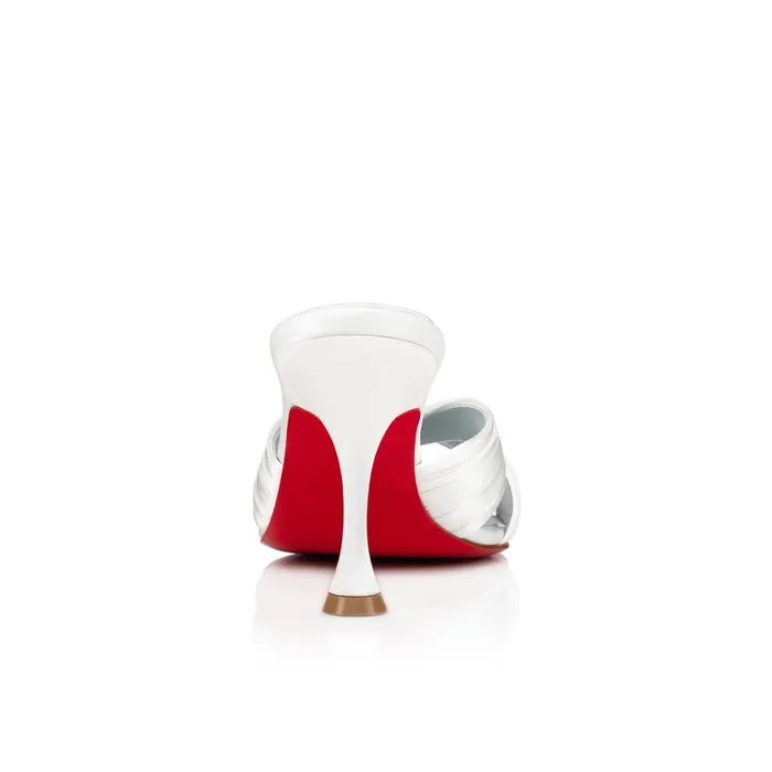 Women Nicol Is Back 85 Mm Mules 8211 Crepe Satin 8211 Off White White Christian Louboutin Mules