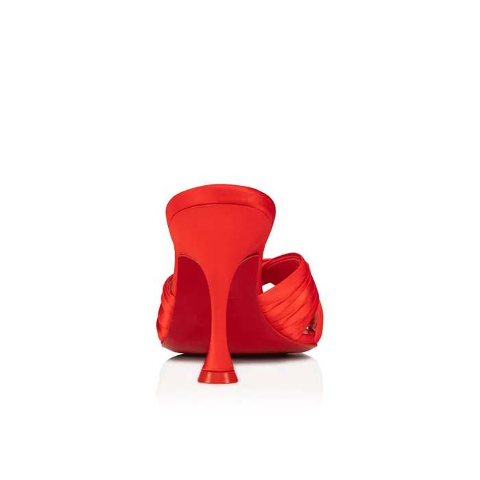 Women Nicol Is Back 85 Mm Mules 8211 Crepe Satin 8211 Ole Red Christian Louboutin Sandals and Slides