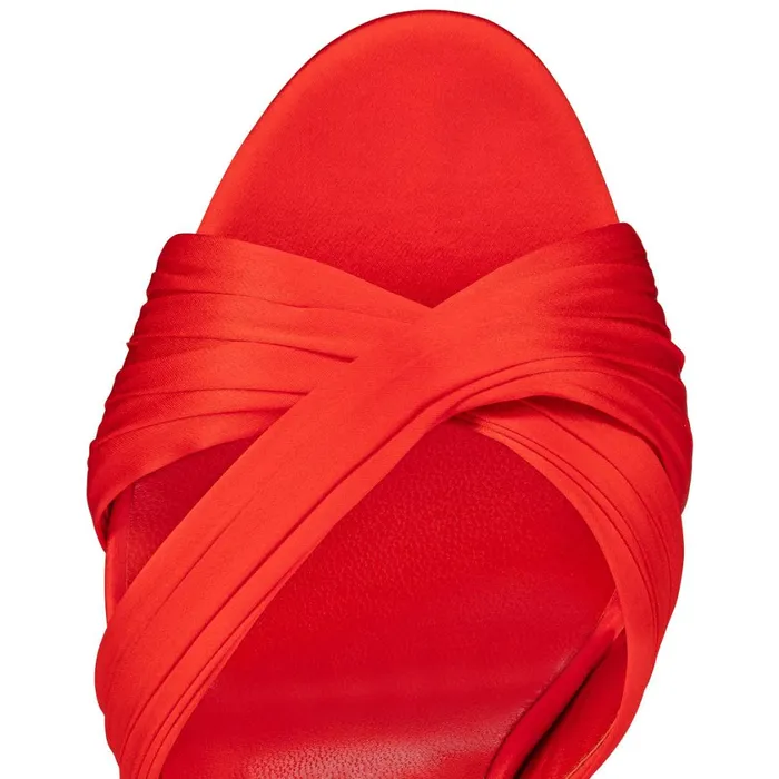 Women Nicol Is Back 85 Mm Mules 8211 Crepe Satin 8211 Ole Red Christian Louboutin Sandals and Slides