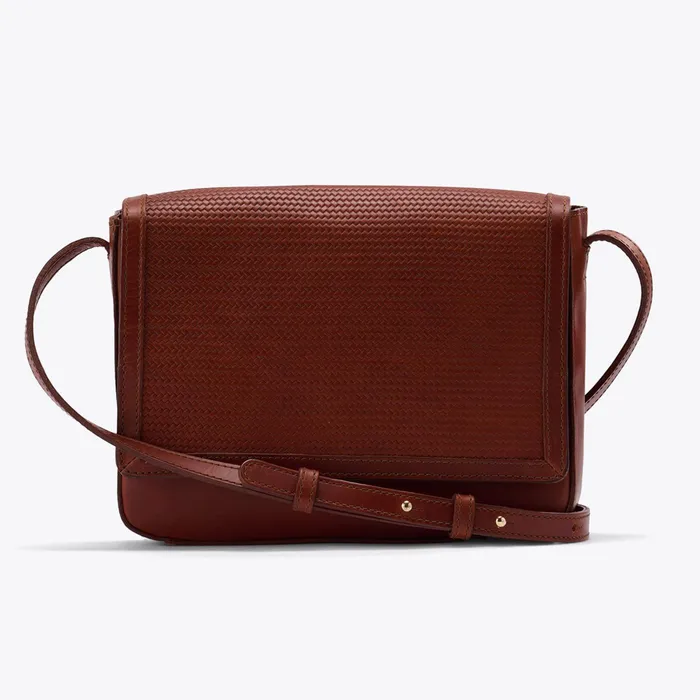 Women Nisolo Bags and Wallets Clara Crossbody Woven Brandy