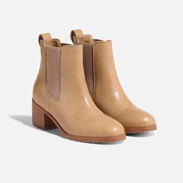 Women Nisolo Boots Ana GoTo Heeled Chelsea Boot Almond