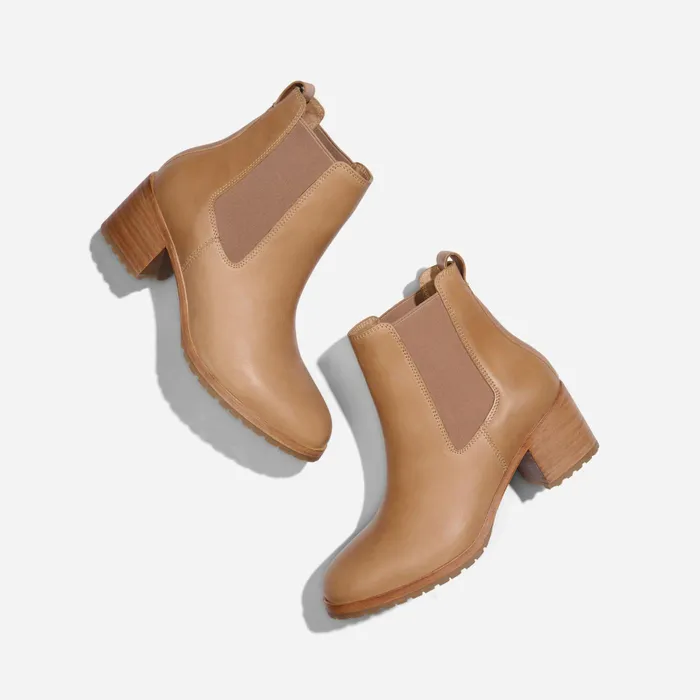 Women Nisolo Boots Ana GoTo Heeled Chelsea Boot Almond