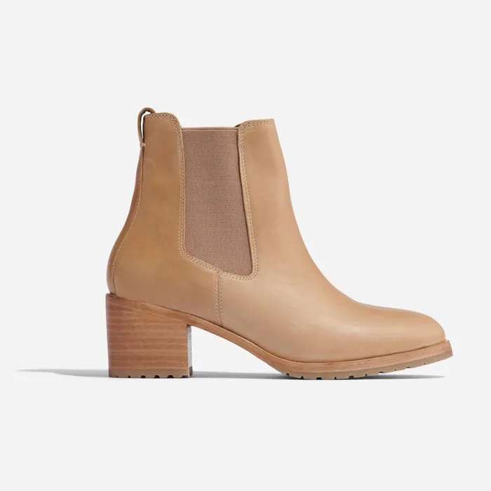 Women Nisolo Boots Ana GoTo Heeled Chelsea Boot Almond