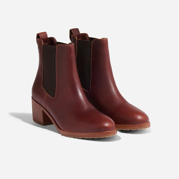 Women Nisolo Boots Ana GoTo Heeled Chelsea Boot Auburn