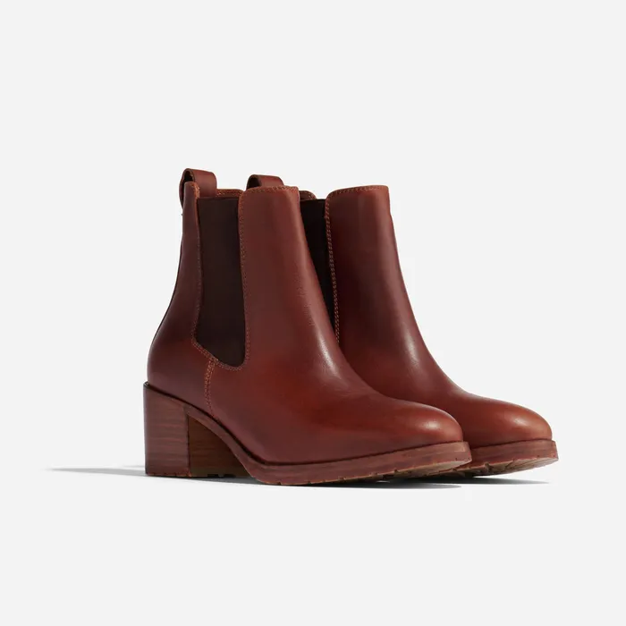 Women Nisolo Boots Ana GoTo Heeled Chelsea Boot Auburn