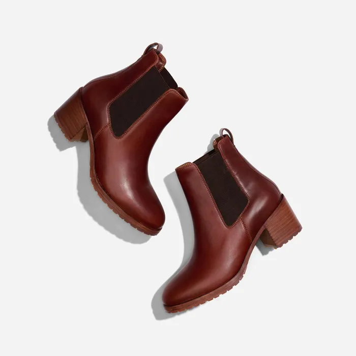 Women Nisolo Boots Ana GoTo Heeled Chelsea Boot Auburn