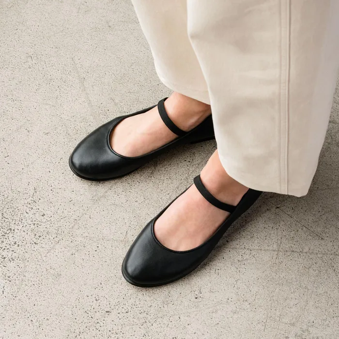 Women Nisolo Flats and Slip Ons Bea GoTo Mary Jane Black