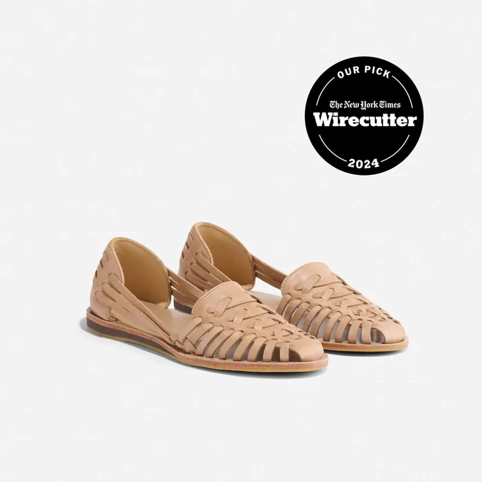 Women Nisolo Flats and Slip Ons Huarache Sandal Almond