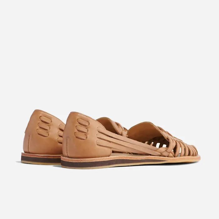 Women Nisolo Flats and Slip Ons Huarache Sandal Almond