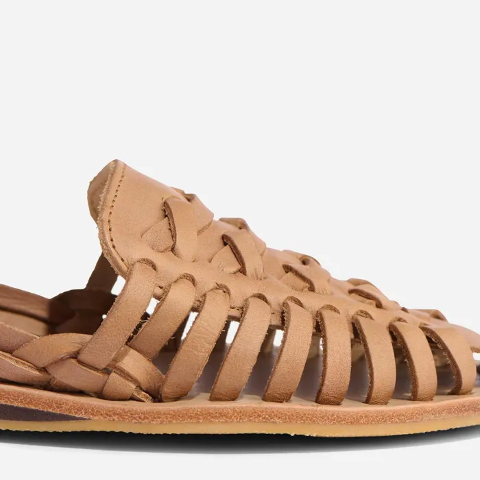 Women Nisolo Flats and Slip Ons Huarache Sandal Almond